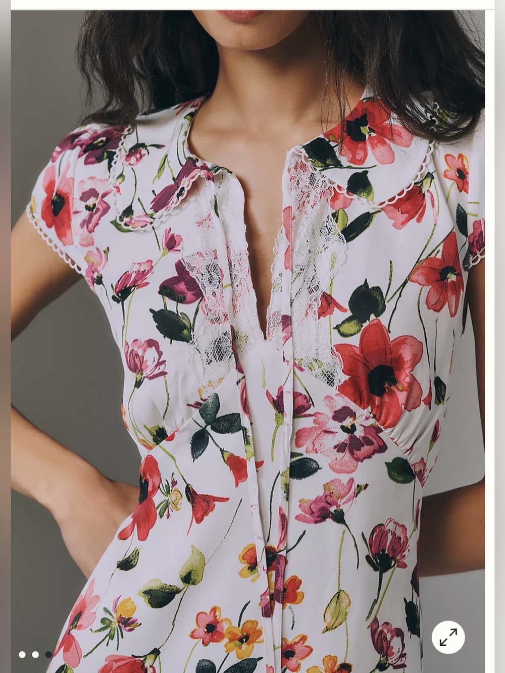 NWT Anthropologie floral collared lace midi dress Sz XL - Picture 3 of 3